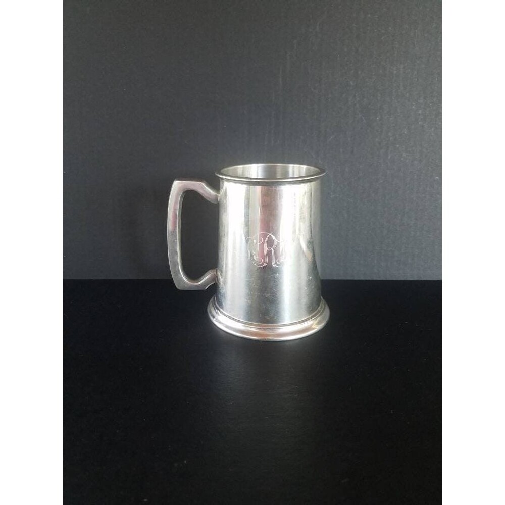 Vintage Kent Silversmiths Beer Stein: Sheffield England, Engraved "RRR"